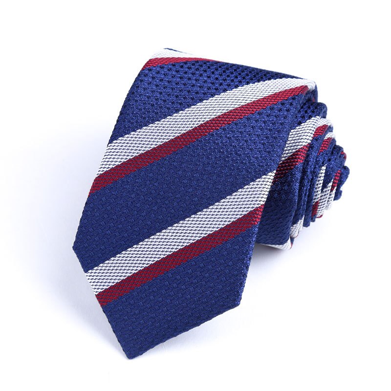 Men's Silk Striped Necktie 7cm Business Casual: A