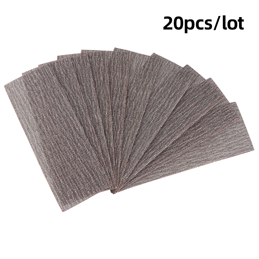 198*70MM Sandpaper Net Mesh Sanding Discs Hook and Loop Dust Free Anti-blocking 80-600 Grit For Wood Dry Sanding Polishing: Brown / 320