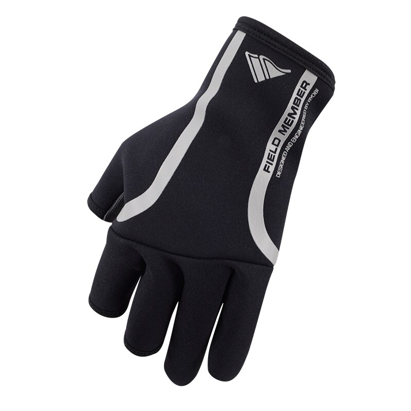Vissen Handschoenen Waterdichte Warme Anti Slip Anti Cut Winter Drie Vinger Gesneden Neopreen Outdoor Vis Equipmen: Black / L