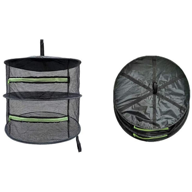Fashion2-Layers Herbe Étendoir à linge, Sèche-linge, Grille de Séchage de Maille, Maille Filet Sèche Net Sèche Séchage Rack Suspendu Pliable