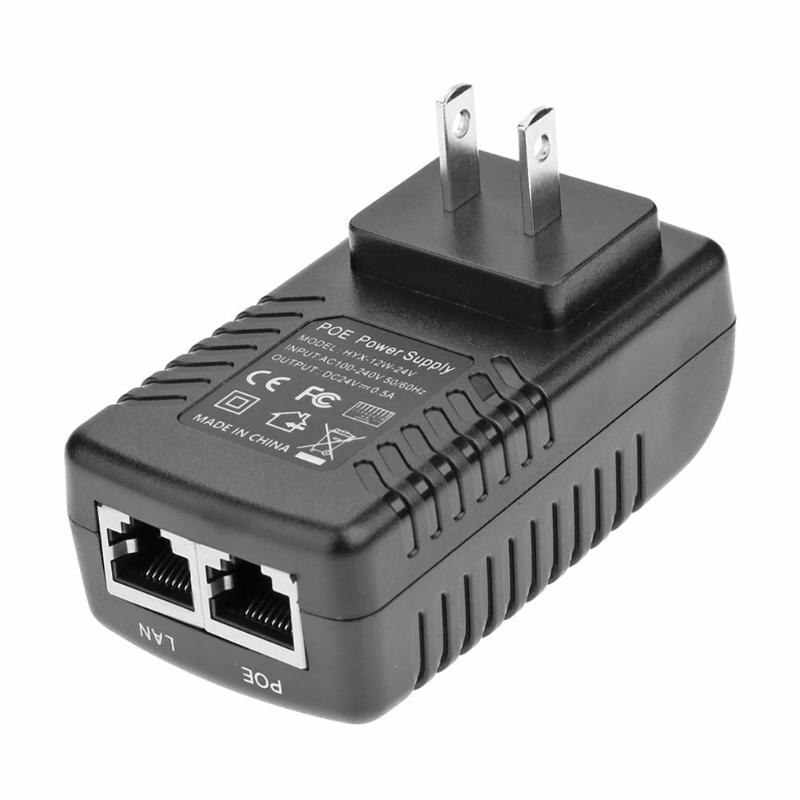 Alloyseed 24V 0.5A 12W Stekker Poe Injector Ethernet Adapter Ip Telefoon Camera Poe Schakelaar Voeding