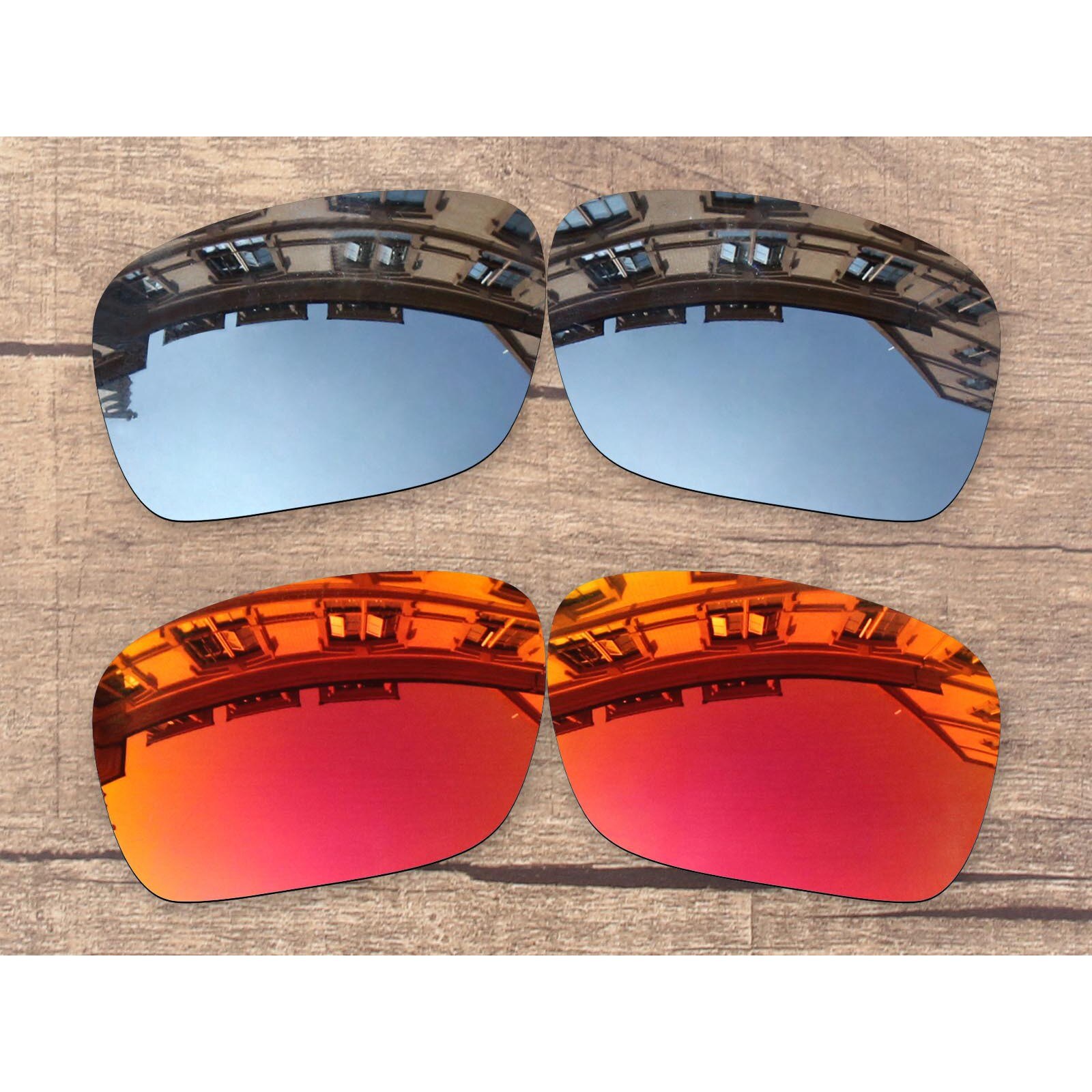 Vonxyz – lentilles polarisées de remplacement, 20 choix de couleurs, monture pour Oakley Mainlink XL OO9264: Chrome-Ruby