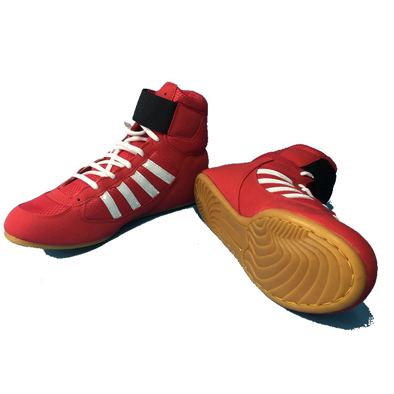 Men Lace-Up Cow Muscle Wrestling Shoes Breathable Training Boxing Sneakers D0766