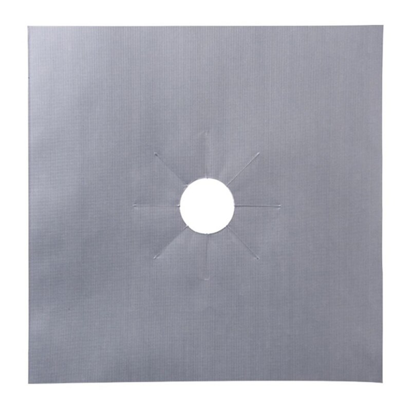 4 stk/sett gasskomfyrbeskytter komfyrdeksel liner clean mat pad kjøkken gasskomfyr komfyrbeskytter kjøkkentilbehør #t #1: 1pc sølv