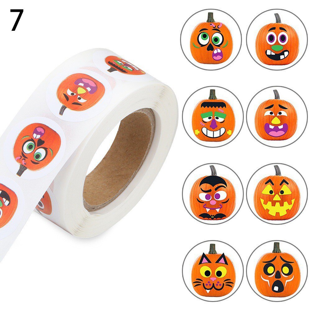 500 stuks halloween ronde stickers zelfklevende etiketten papieren snoepzakken stickers verpakking seal verpakking knutselen: 7