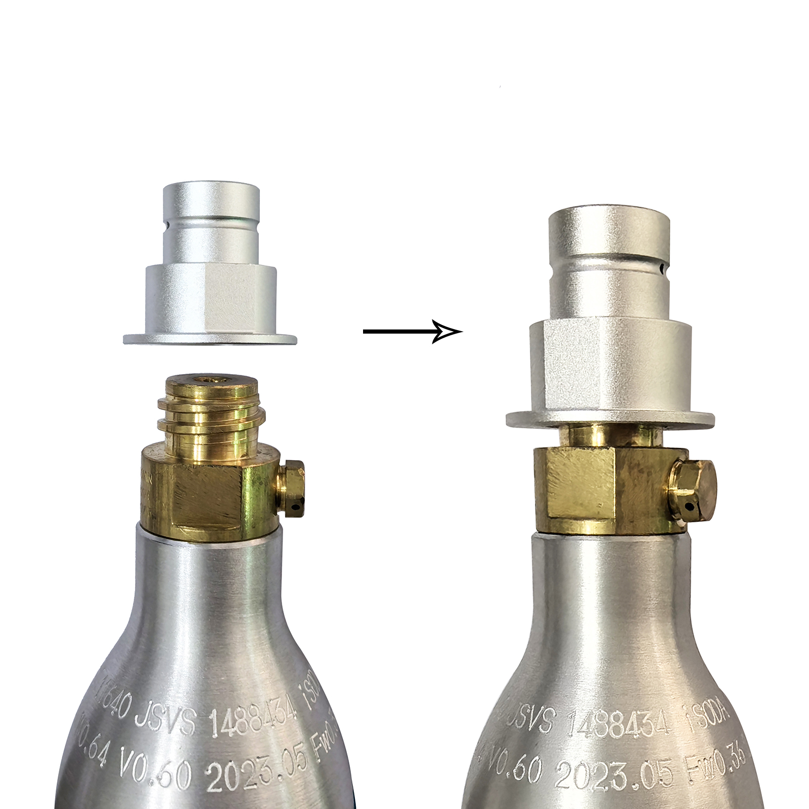Terra DUO ART Quick Connect Adapter Soda Wasser Zubehör Soda Maschine CQC zu CO2 Externe Adapter Flasche Tank Zylinder