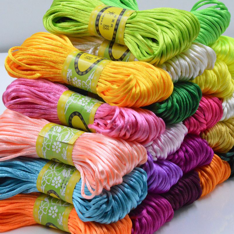 20 Meter Gevlochten Macrame Touw Zijde Macrame Koord Touw Draad Draad Nylon Koord Diy Voor Maken Chinese Knoop Armbanden Rat staart Koord