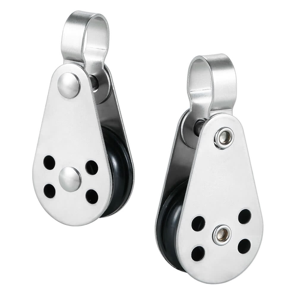 2PCS Stainless Steel Pulley Blocks for Kayak Canoe Boat Anchor Trolley Kit