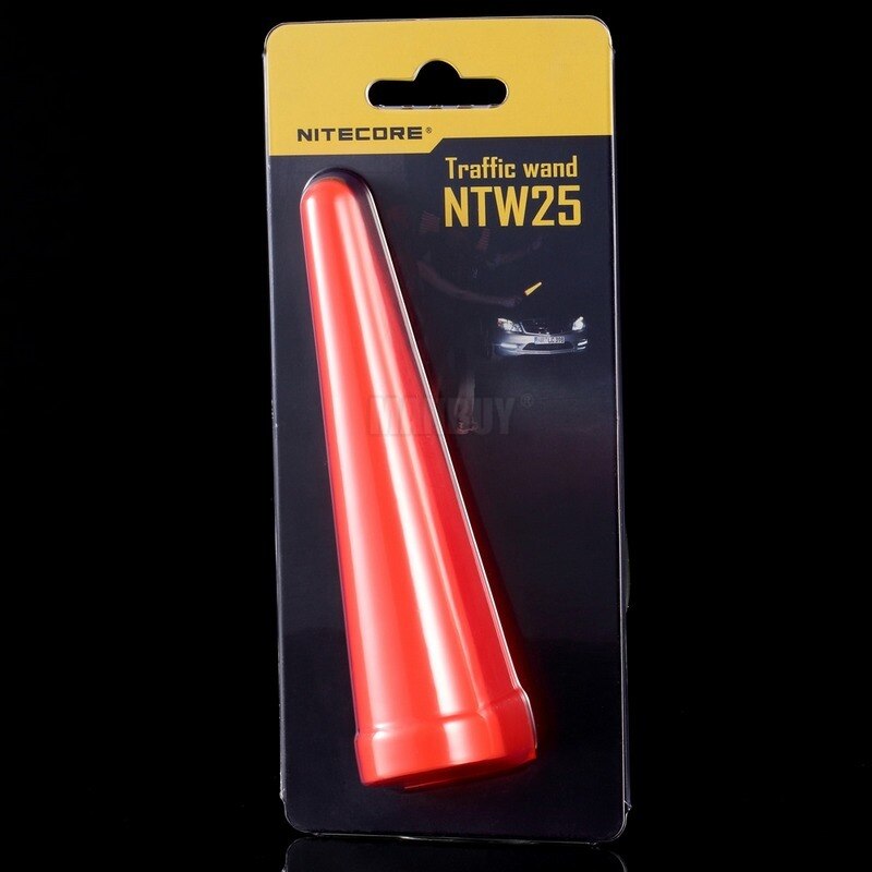 NITECORE NTW25 Led Light Diffuser Traffic Wand Cone Tip Suitable for The Flashlight with Head of 25.4mm Red Security Alert baton