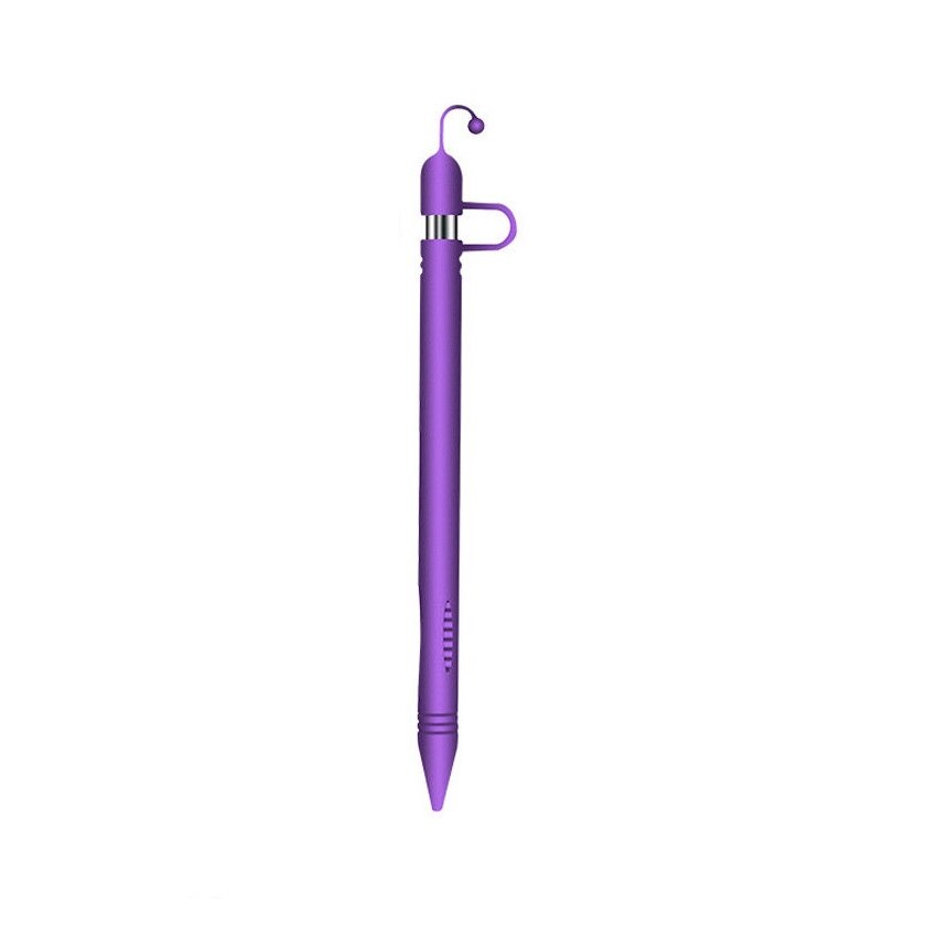 Funda protectora de silicona para iPad Pro de lápiz Apple, funda protectora para bolígrafo: Morado