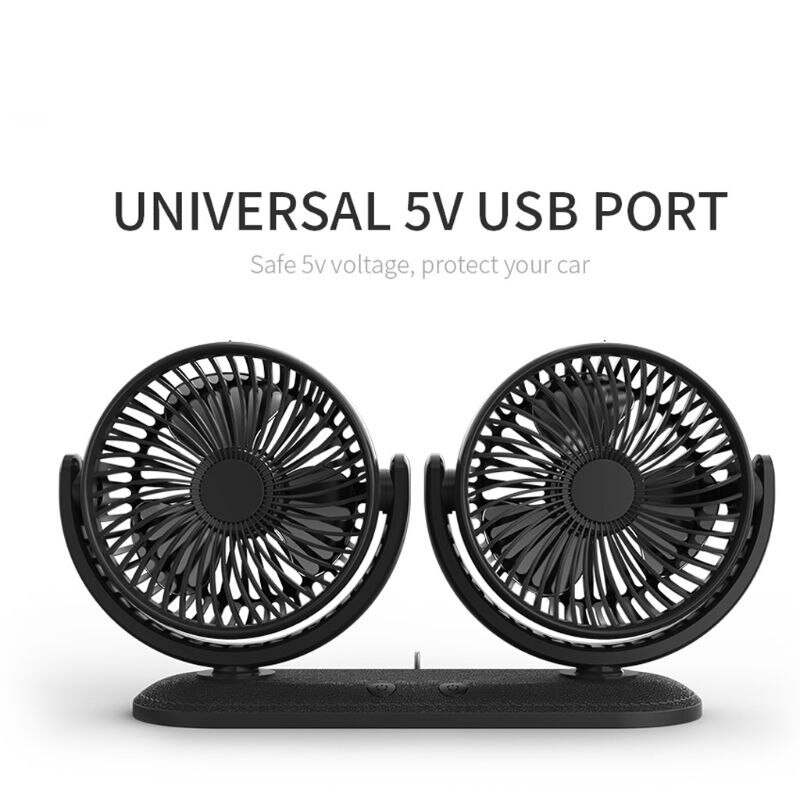 Usb Boot Fans Usb 5V 2A Fan 360 ° Draaibaar Dual Hoofd Auto Fan ... – Grandado