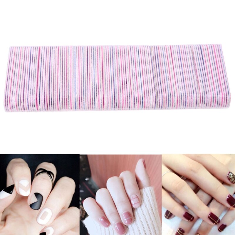 100 stk dobbeltsidede neglefiler engangs neglefil sæt manicure værktøj bærbar pedicure rasp grus mini nail art rejse