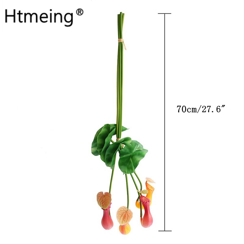 4PCS Nepenthes Artificial Plants Bedroom Decoration Hanging Flower Vine DIY Decor For Home Wedding Banquet Photo Background: yellow
