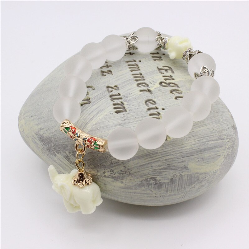 Natural Opal Beads Bracelets Crystal Women Bracelet Vintage Stainless Steel Braceletes For Women: 370526