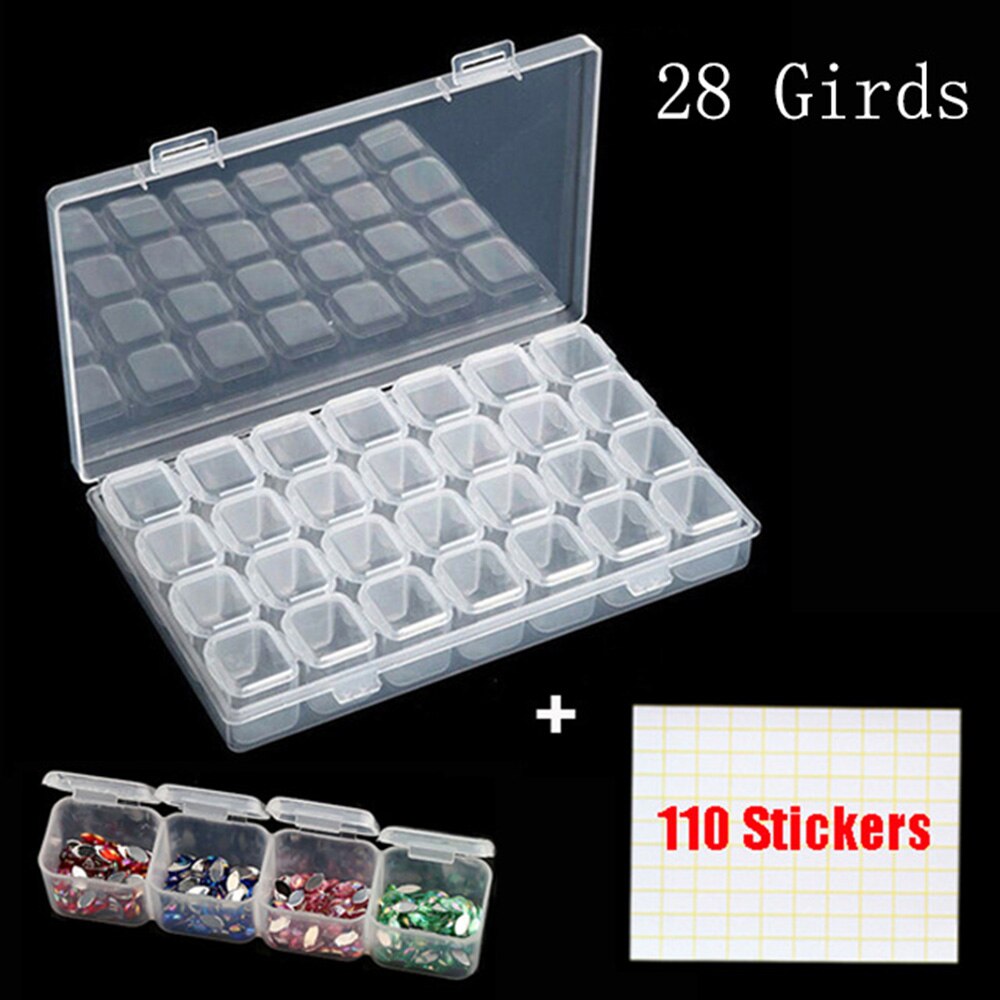 LIRUNQIU Diamond Painting opbergcontainers, 60 sleuven diamant schilderij accessoires en gereedschappen voor diamant kunst organizer case