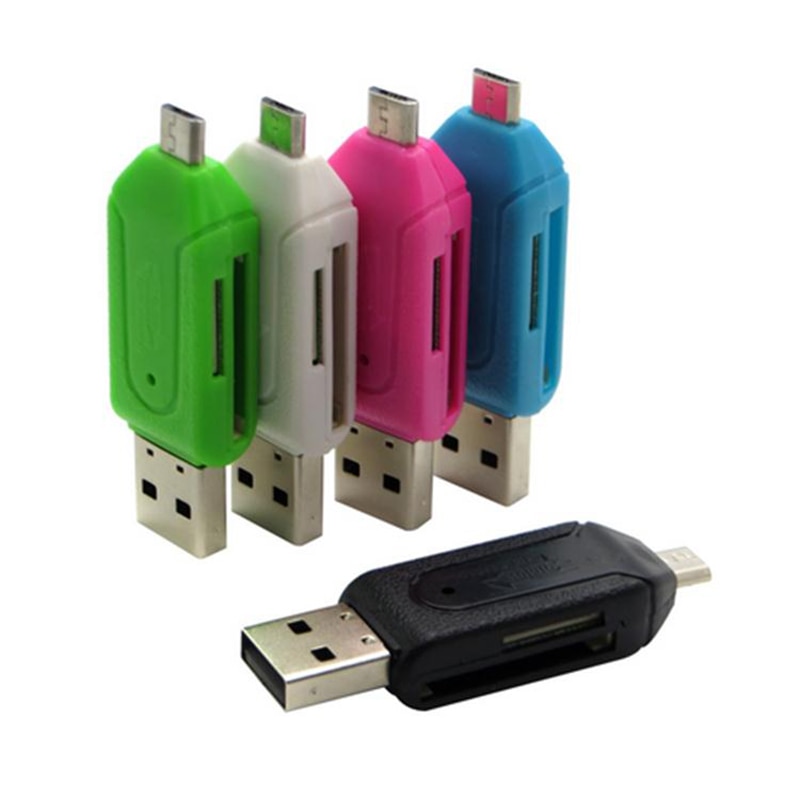 Magic 2 IN 1 USB Portable Card Reader Micro USB OTG Adapter USB TF SD Card Reader