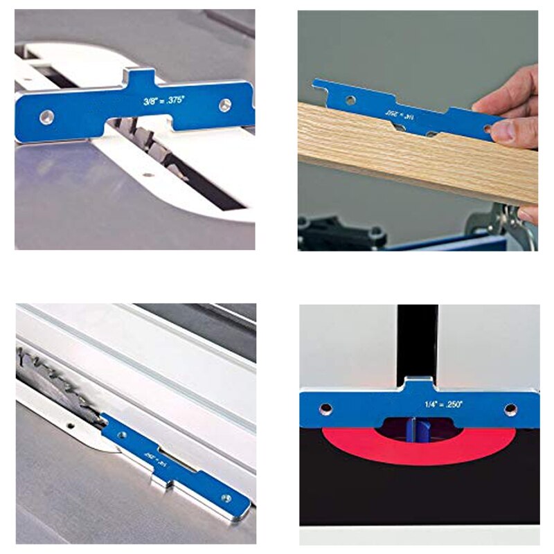 Mesa enrutadora de aleación de aluminio de 7 uds, barra de configuración de profundidad de prueba de carpintería, barras de configuración de distancia para Sierra de mesa Tabla de enrutador