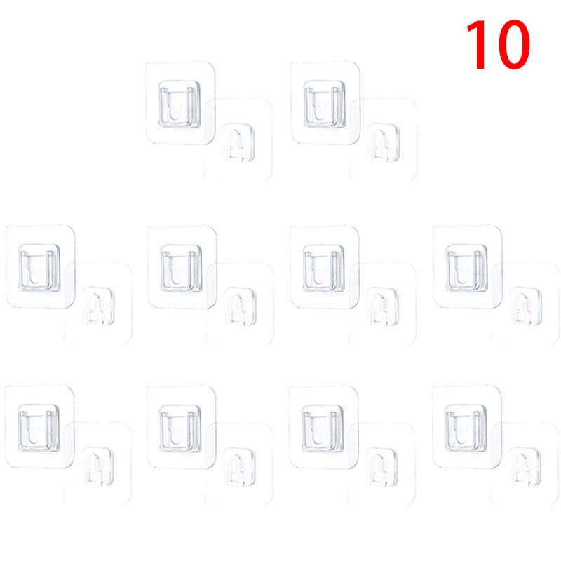 double sided adhesive wall hooks Wall Hanger Transparent Suction Cup Hook Double-Sided Adhesive Wall Hooks: 10 sets
