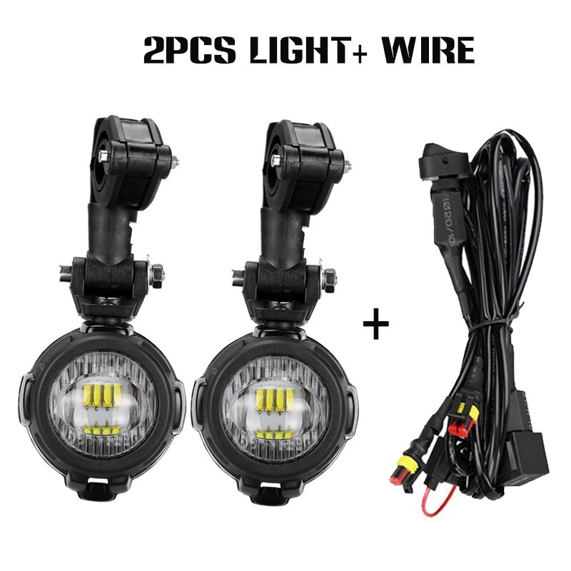 2 stk 40w led ekstra lampe 6000k super lyse tåge kørelys sæt led lys pærer drl til motorcykel bmw  k1600 r1200g: Lys og ledning