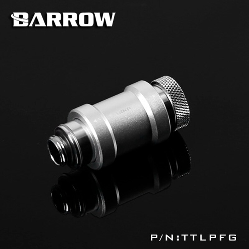 Barrow TTLPFG Flat push type check valve single inner thread part for water cooling computer: Silver body silver