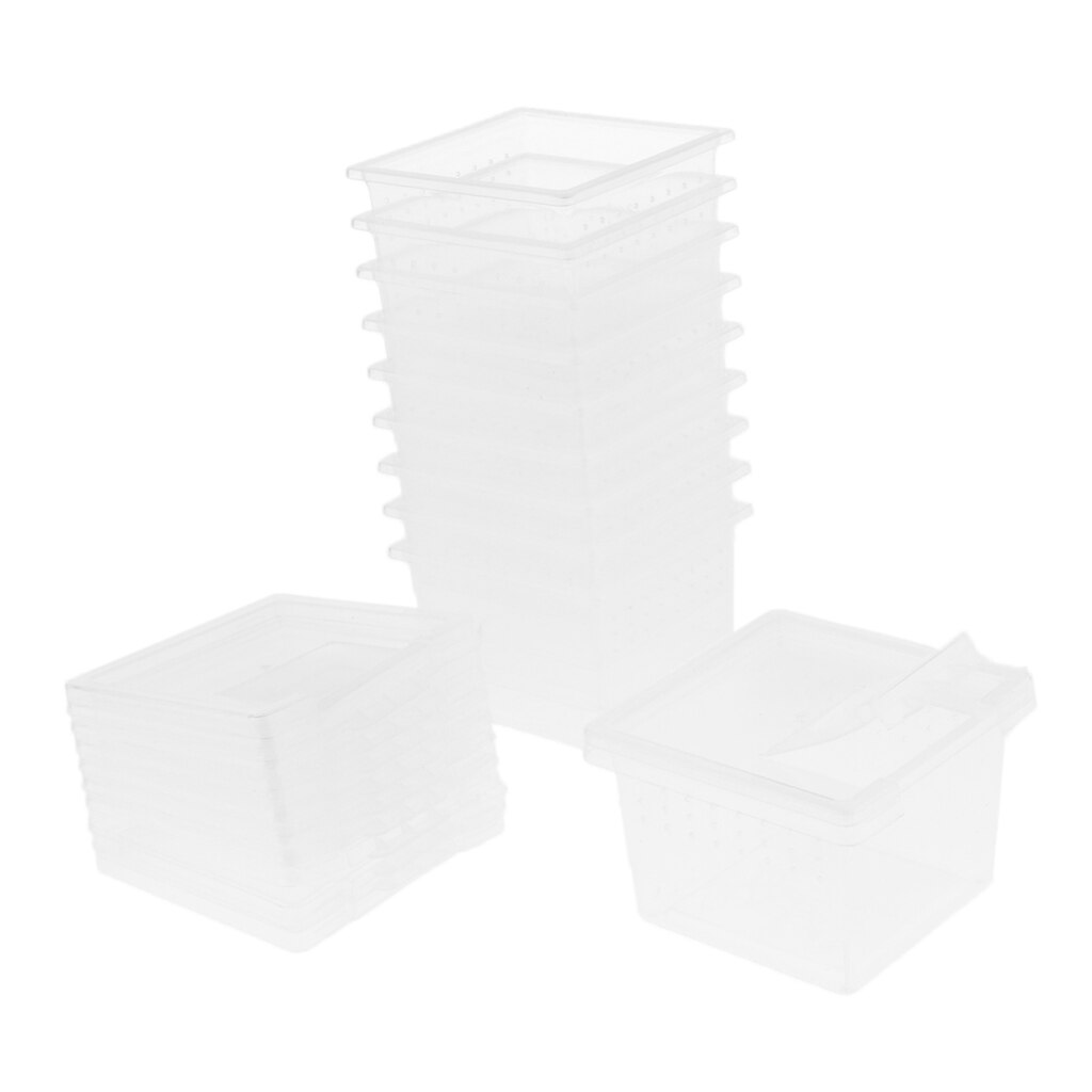 10x Reptile Vivarium Terrarium Breeding Tank Plastic Feeding Rearing Box