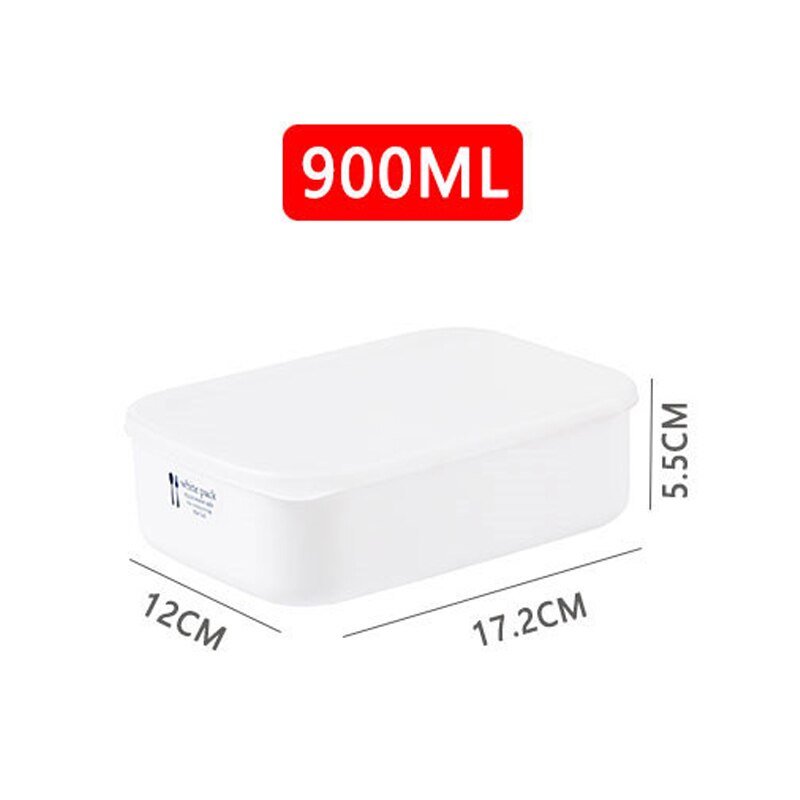 Fiambrera para horno microondas, contenedor de alimentos, caja blanca libre de BAP con tapa esmerilada, material sanitario, contenedor de almacenamiento de alimentos: 900ml