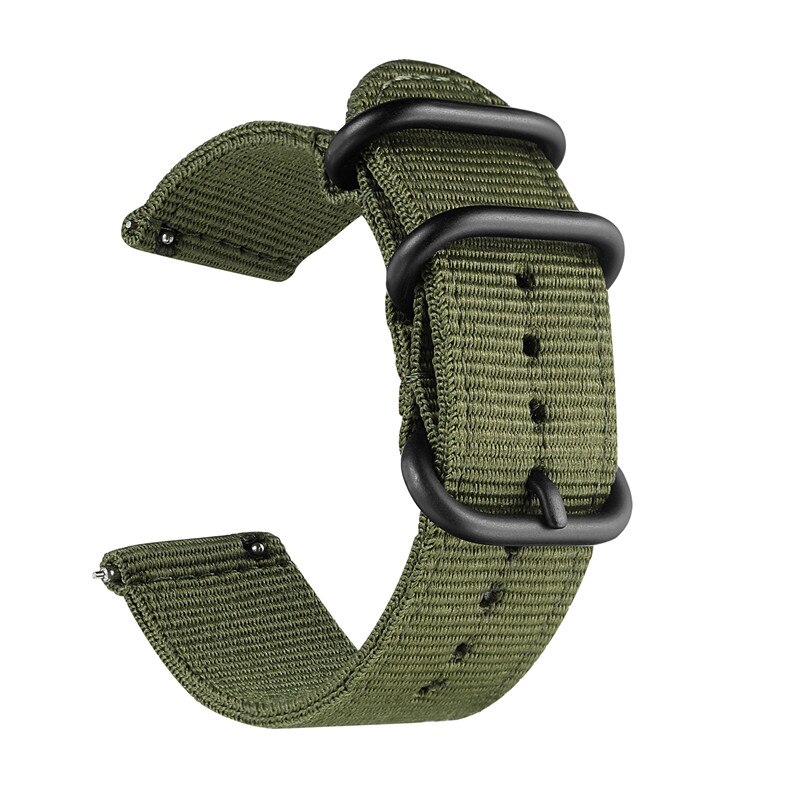 20Mm Nylon Horlogeband Strap Voor Garmin Venu Sq Muziek/Vivoactive 3 / Vivomove Hr Sport Armband Band Vervanging polsband: ArmyGreen