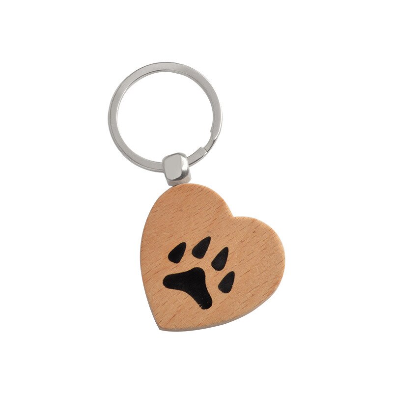 Juelee Natuurlijke Houten Sleutelhanger Sleutelhanger Ronde Vierkante Anti Verloren PAPA/VADER/OPA LIEFDE U MEER MEISJE JONGEN VRIEND Hout Sleutelhangers: dog claw