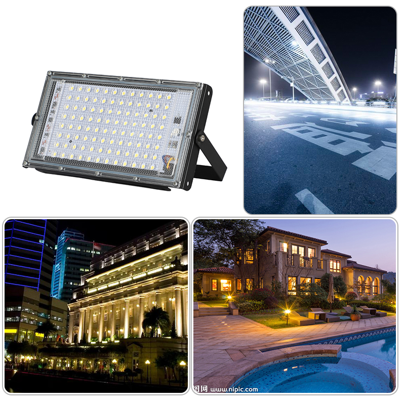 LED Flood Light IP65 Waterproof AC 110V 220V 50W 100W Outdoor Garden Projector Lighting Spotlight Wall Lamps Floodlights