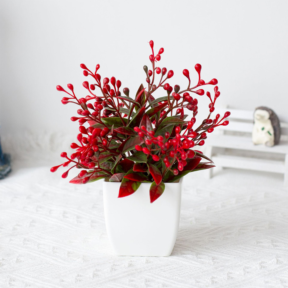 1 stk. bonsai silkeblomster blomme kunstige potteplanter blomster simulering vinter blommegren vaser bryllup hjem værelse dekoration