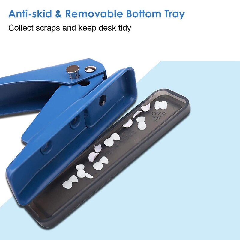 KW-TRIO Single Hole Punch,Heavy Duty Paper Hole Punch, 20 Sheet Punch Capacity, Hand Craft Hole Puncher for Paper Art Project