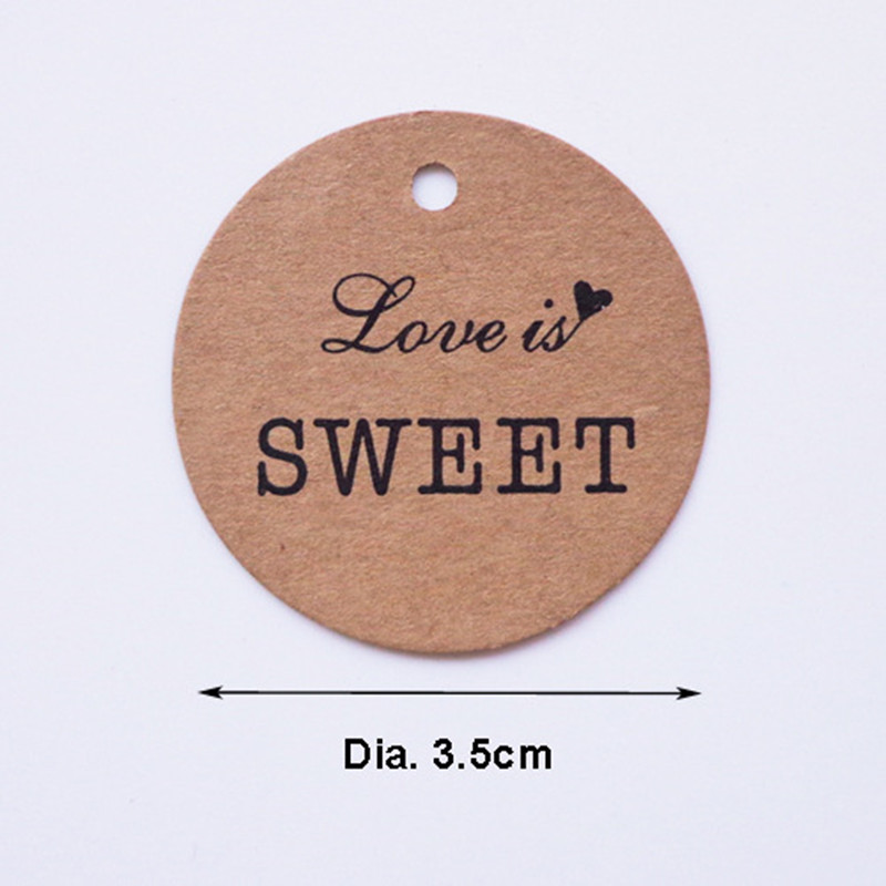 100 Pcs Thank You Handmade Thanks To Red Hearts Kraft Paper Tag Tag Card Tag