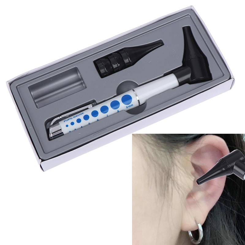 Diagnostische Otoscoop Penlight Oor Schoner Earpicks Zaklamp/Vergrootglas Len/4 Glimp Led Lamp Gezondheid Ear Care Tool