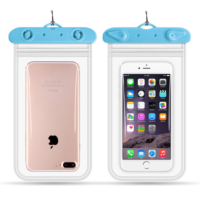 Bolsa de teléfono impermeable para natación, funda para teléfono de menos de 6,2 pulgadas, 11x22cm: BLUE