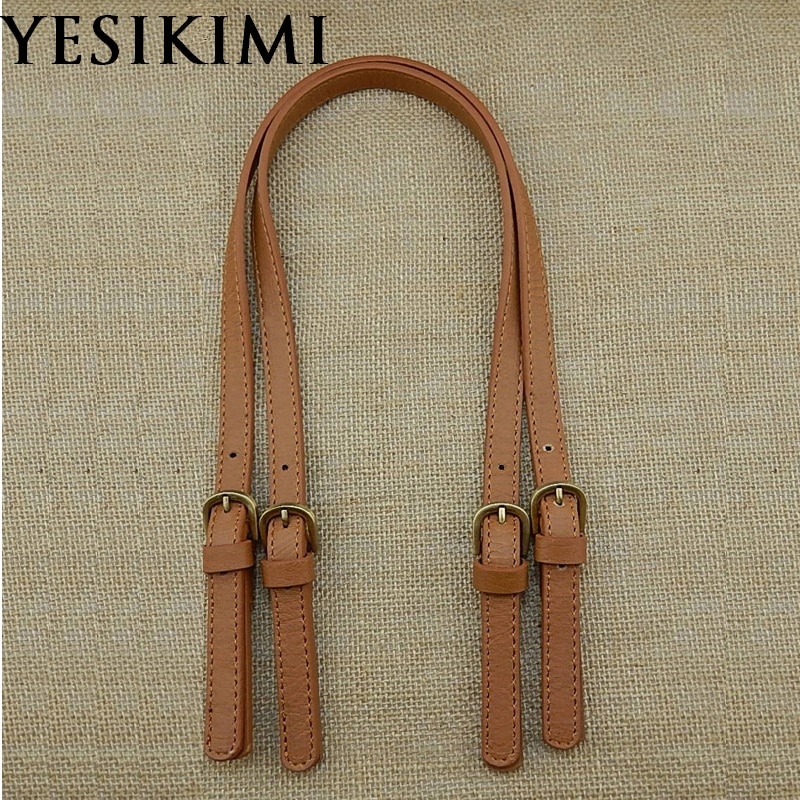 YESIKIMI 67-71CM réglable 1 paire poignées de sac bricolage sac ceinture fendue en cuir Bolsa accessoires remplacement sac bandoulière sangles