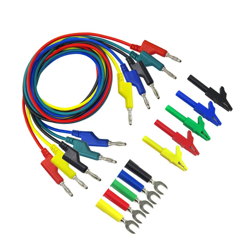 Cleqee P1036B series 4mm Dual Stackable Banana Plug Test Leads Kit with Alligator Clip Spade Plug &amp; Test Probes for Multimeter: P1036A
