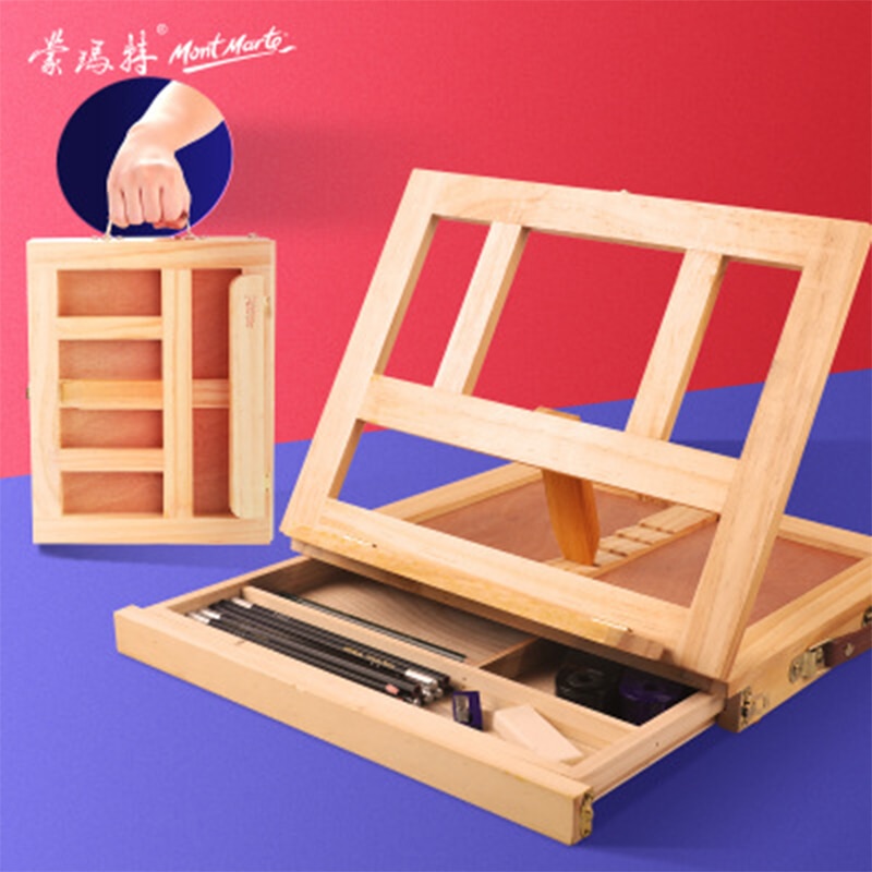 Wooden Table Easels for Painting Artist Kids Drawer Box Portable Desktop Laptop Bookrack Suitcase Paint Hardware Art Supplies