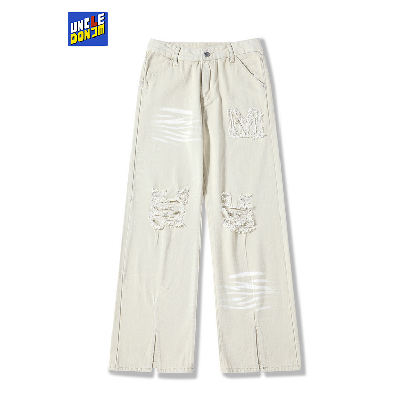 UNCLEDONJM rip jeans for men hip hop jeans biker jeans streetwear ripped jeans men jeans for men