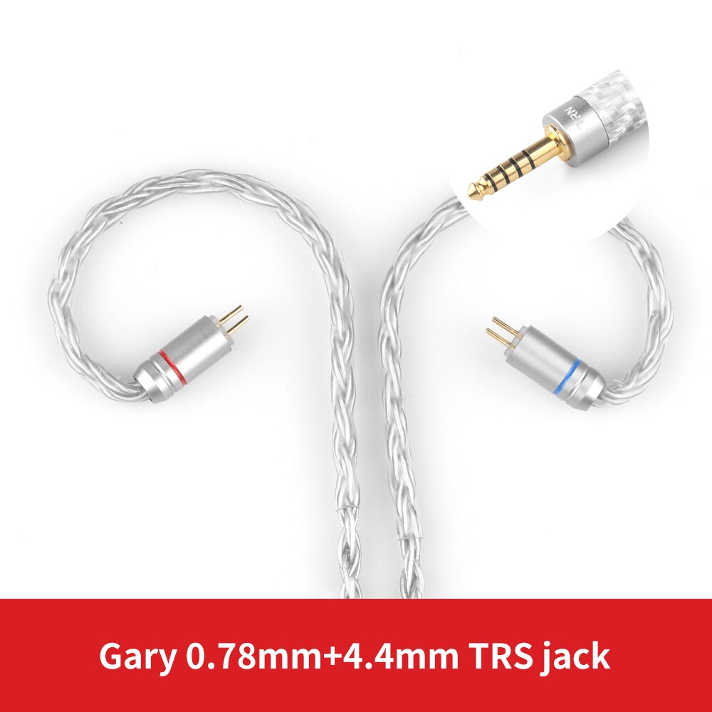 Trn 16- adriges, versilbertes hifi-kopfhörerkabel mit mmcx-stecker 0.75mm 4.4mm to 2 0.78mm polig, austauschbar): Grau 0.78mm