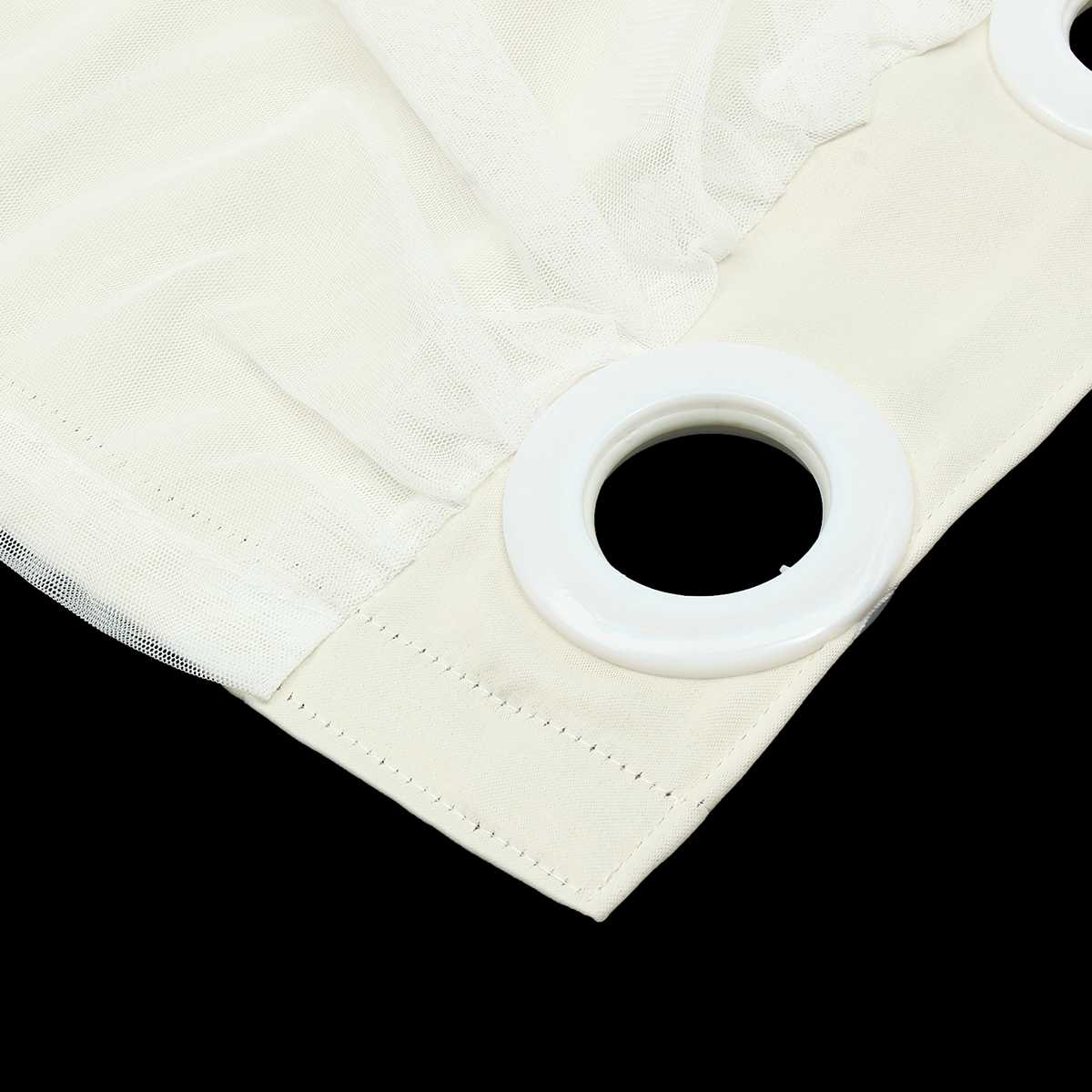 Double Layer Shading curtain Lace Hollow Out Stars white Window Curtains Hookless for Bedroom Living Room Balcony 240/180/140cm