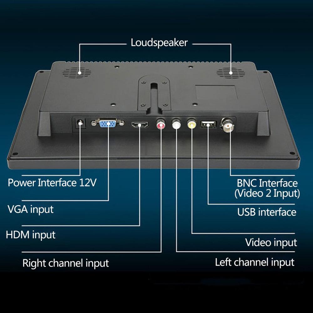 10 tommer bærbar skærm hdmi-kompatibel 1920 x 1080 hd ips skærm computer led skærm med læderetui til  ps4 pro/xbox/telefon