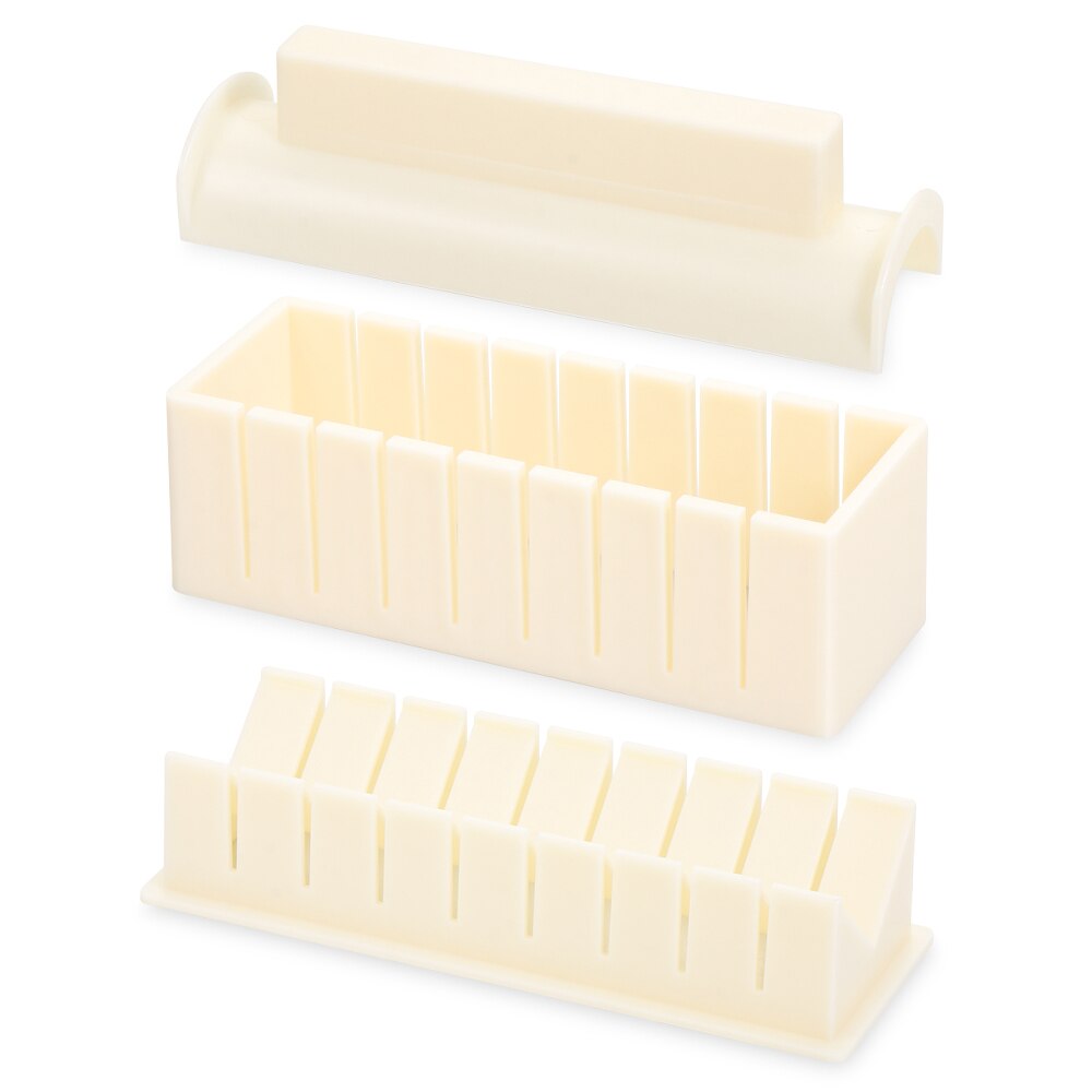 Kit de equipo para hacer Sushi, espátula, tenedor, Bola de arroz japonesa, rollo de pastel, molde para hacer Sushi, 3/10 Uds.: Round-3PCS