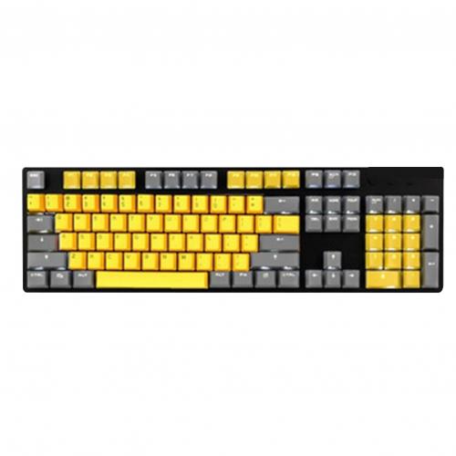 104Pcs Wear-resistant Backlight Key Caps Replacement Kit for Mechanical Keyboard 104 Keys Replacement Button for Gamer Keyboard: Grey Yellow