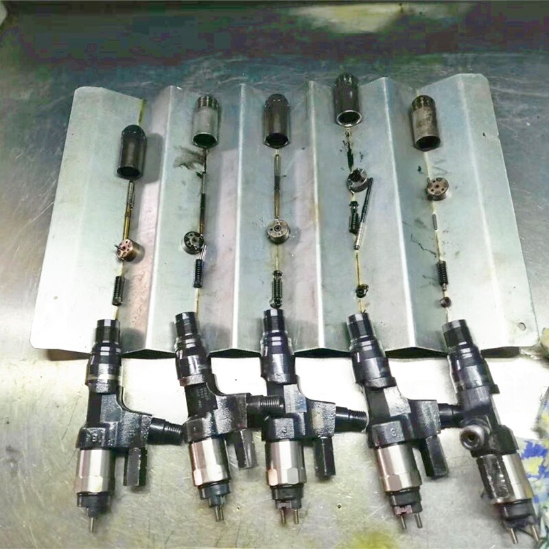 Diesel common rail injektor reparation adskille dyse fjeder dele display rustfri stålplade