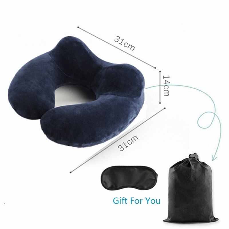 Inflatable U-shaped Pillows Travel Slow Rebound Portable Neckrest Travel Folding Memory Foam Train Airplane Outdoor Pillow