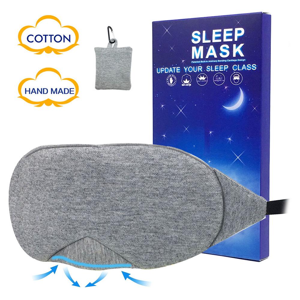 3d sovmask ögon bandage lock manta svart mjuk flanellett justerbar andningsbar ögonbindel huvudband ögonficka nattmask: Färg 8