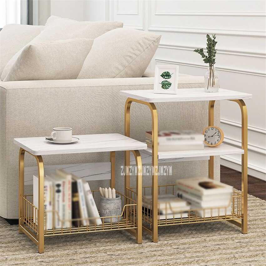 E5157 Modern Sofa Side Cabinet Bedroom Bedside Storage Small Table Living Room Corner Simple Side Table 2/3 Layers