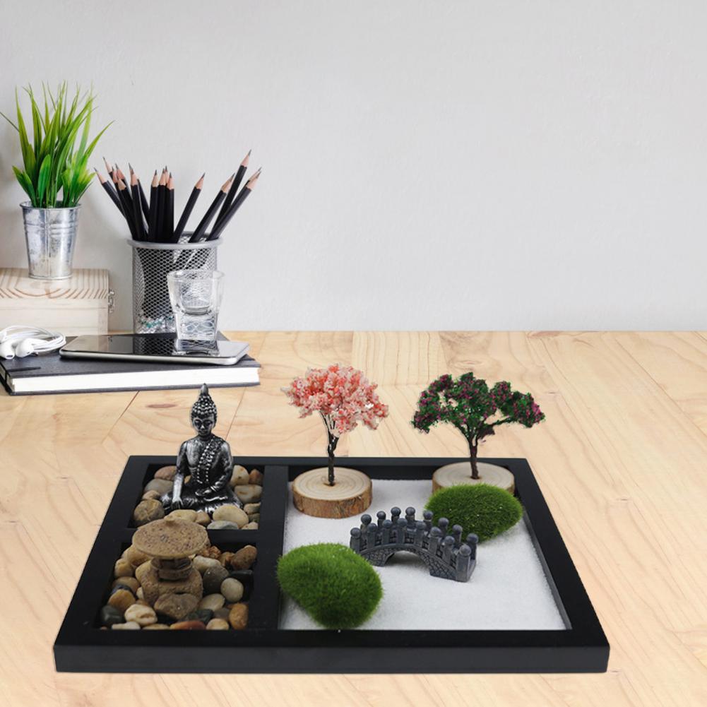 Long Lasting Desktop Decoration Zen Garden Sand Table Buddha Statue for Porch