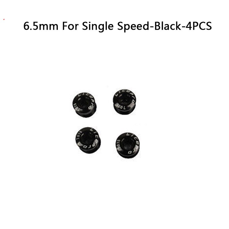 Litepro MTB Bike Chainring Bolts Double/Triple Speed Disc Single Chainwheel Screws Gold/Sliver/Purple/Blue/Red/Black/Green: 6.5mmSpd-Black-4PCS