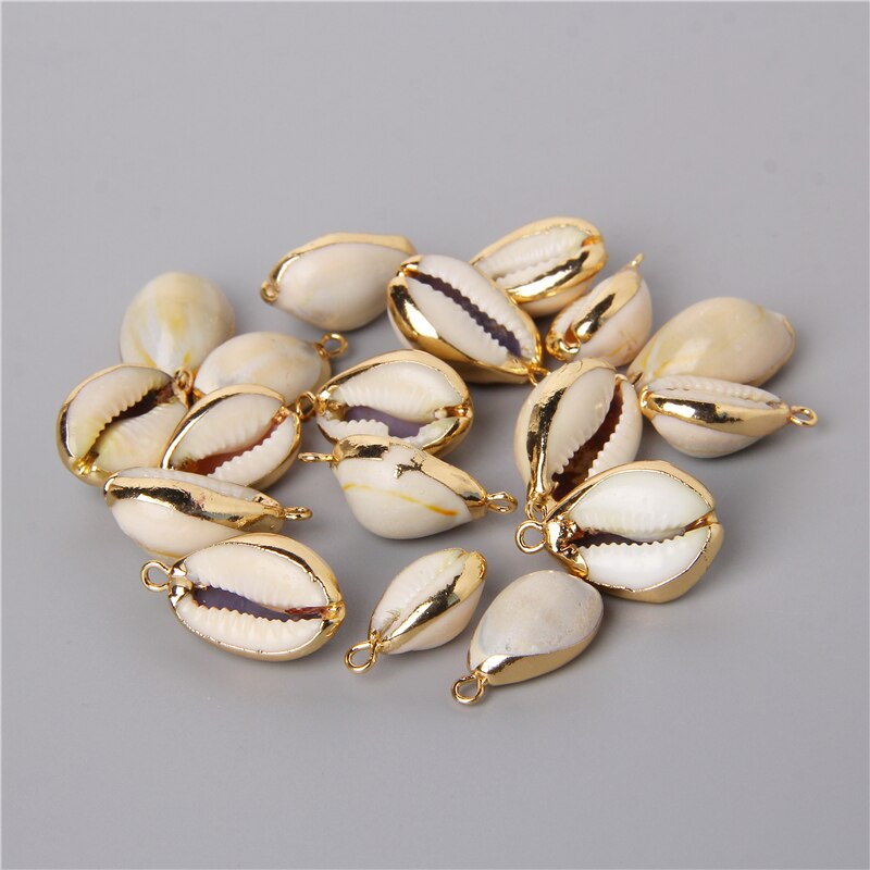 Natuurlijke Wit Grijs Schelp Strand Hangers Charme Voor Sieraden Maken Ketting Oorbellen Armband Accessoires 10Pcs Bulk